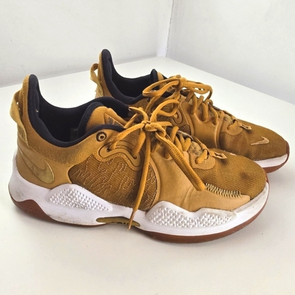 Nike Men's PG 5 Wheat Metallic Gold-Grain 9.5 - Picture 6 of 15